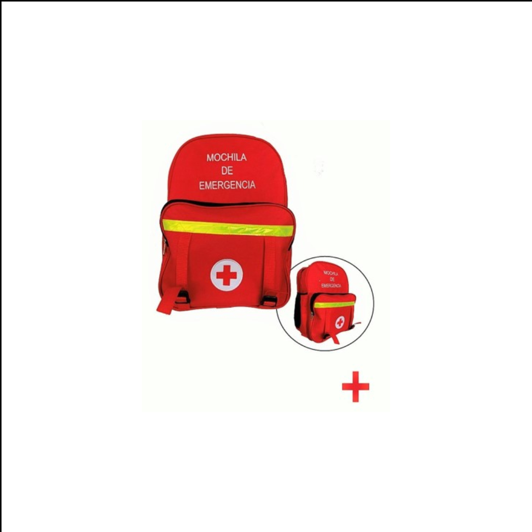 MOCHILA DE EMERGENCIA 43 X 32 X 14 CM COLOR ROJO ORIGEN NACIONAL Mochila de emergencia 43 x 32 x 14 cm color rojo origen nacional
